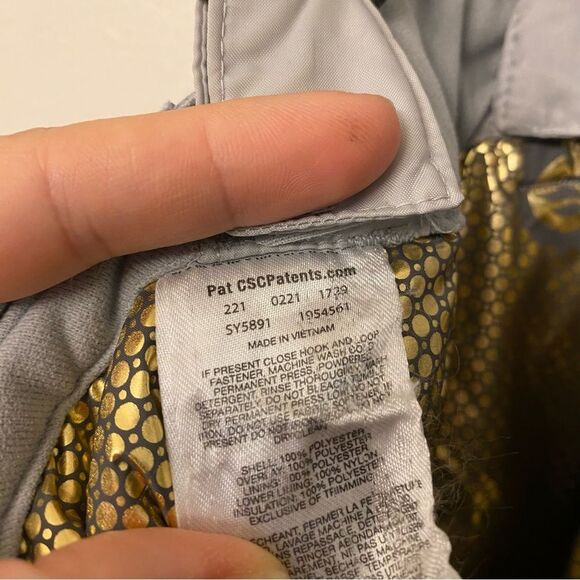 COLUMBIA SKI SNOW PANTS bib Powder Turner Suspender Pants omni heat gray XXS 4/6 - Picture 6 of 15